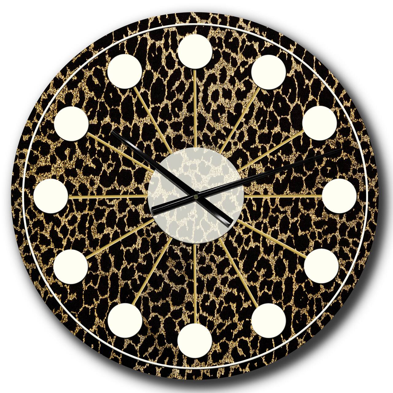 Designart 'Leopard Fur Safari V Mid-Century Modern Wall Clock